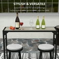 thumbnail image 3 of Outsunny Outdoor Bar Table, 47" Patio Bar Height Table with Built-In Bottle Opener, Plastic Top with Wood Grain and Steel Frame, Light Brown, 3 of 9