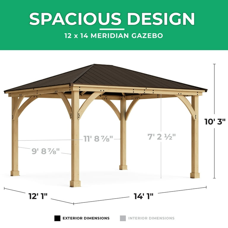 Yardistry 12 x 14 Meridian Gazebo - Walmart.com