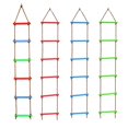 thumbnail image 2 of 6 Rungs Indoor Outdoor Climbing Rope Ladder Children Kids Sport Rope Swing Safe Garden Fitness Toys Equipment, 2 of 8