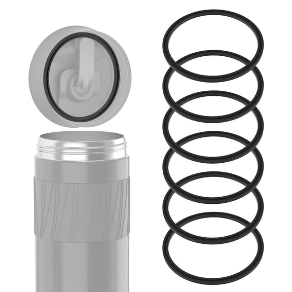 Linkidea 6 Pack Water Bottle Gasket Replacement Compatible with Contigo Byron Snapseal Travel Mug 16oz/20oz, Silicone O Ring Leak Proof Rubber Seal with Tweezer for Bottle Lid, Black
