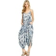 thumbnail image 4 of Love Stitch Women's Boho Parachute Baggy Harem Jumpsuit (Indigo/Vanilla, Medium-Large), 4 of 5