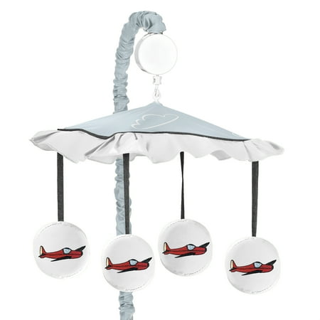 UPC: 0846480092377 | Vintage Airplane Red and Blue Musical Mobile by Sweet Jojo Designs