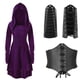 thumbnail image 4 of Vestido vintage para mujer, disfraz de arquero medieval renacentista, con capucha, con cordones, suéter largo con capucha, capa para Halloween, 4 of 4