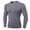 Grey, variant on SUYIDA Men's Velvet Fitness Top, Long Sleeve Elastic Sports Tee, Training Running Quick Dry Shirt