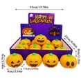 thumbnail image 3 of Halloween Pumpkin Squishy Toys 12 Pcs, Jack O Lantern Stress Balls in Display Box, Slow Rising Squeeze Fidget Toy, Stress Relief Sensory Toy for Kids Adults, Party Favor Gift, 3 of 8