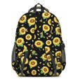 thumbnail image 3 of Sunflower and Butterfly Black Pattern Cute School Backpack Bag with Padded Back and Adjustable Shoulder Straps 16.9 X 12.6 X 5.9 Inches, 3 of 5