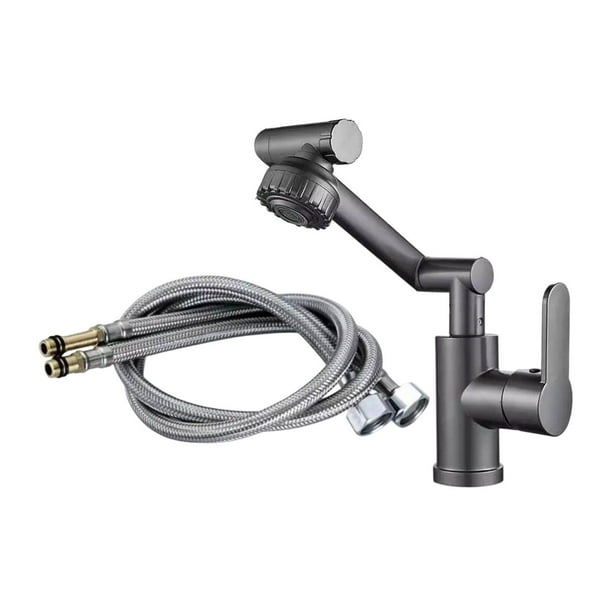 Grifo giratorio de 1080 degree para fregadero de cocina. Elegante, con ángulos ajustables y práctico mezclador de agua fría y caliente. Ideal para cocinas,