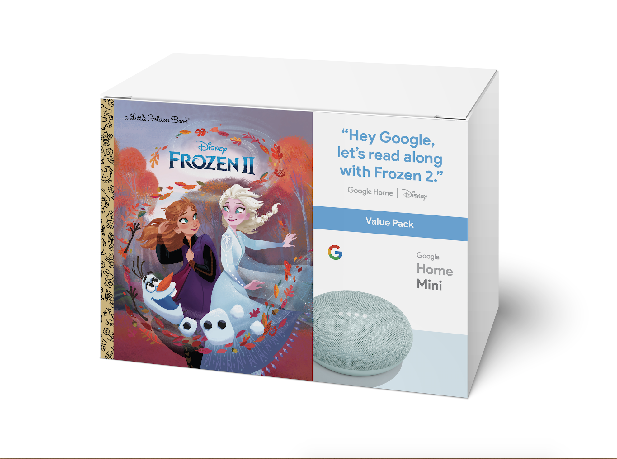 Google Home Mini (Aqua) & Frozen II Book Bundle ($5 value) - image 2 of 3