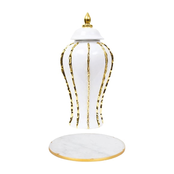 Jarrón de porcelana con forma de jengibre, florero de cerámica, centro de mesa, adorno artesanal para el hogar XS Oro