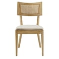 thumbnail image 6 of Modway Caledonia Fabric Upholstered Wood Dining Chair Set of 2 in Gray Beige, 6 of 10