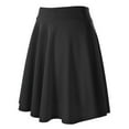 thumbnail image 5 of Urban CoCo Women's Flared Stretchy Mini Skater Skirt（Black-long, M）, 5 of 7