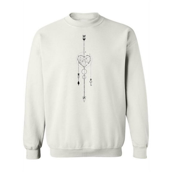 Sacred Geometry Heart Design Sweatshirt Women -Image by Shutterstock, Female 4X-Large