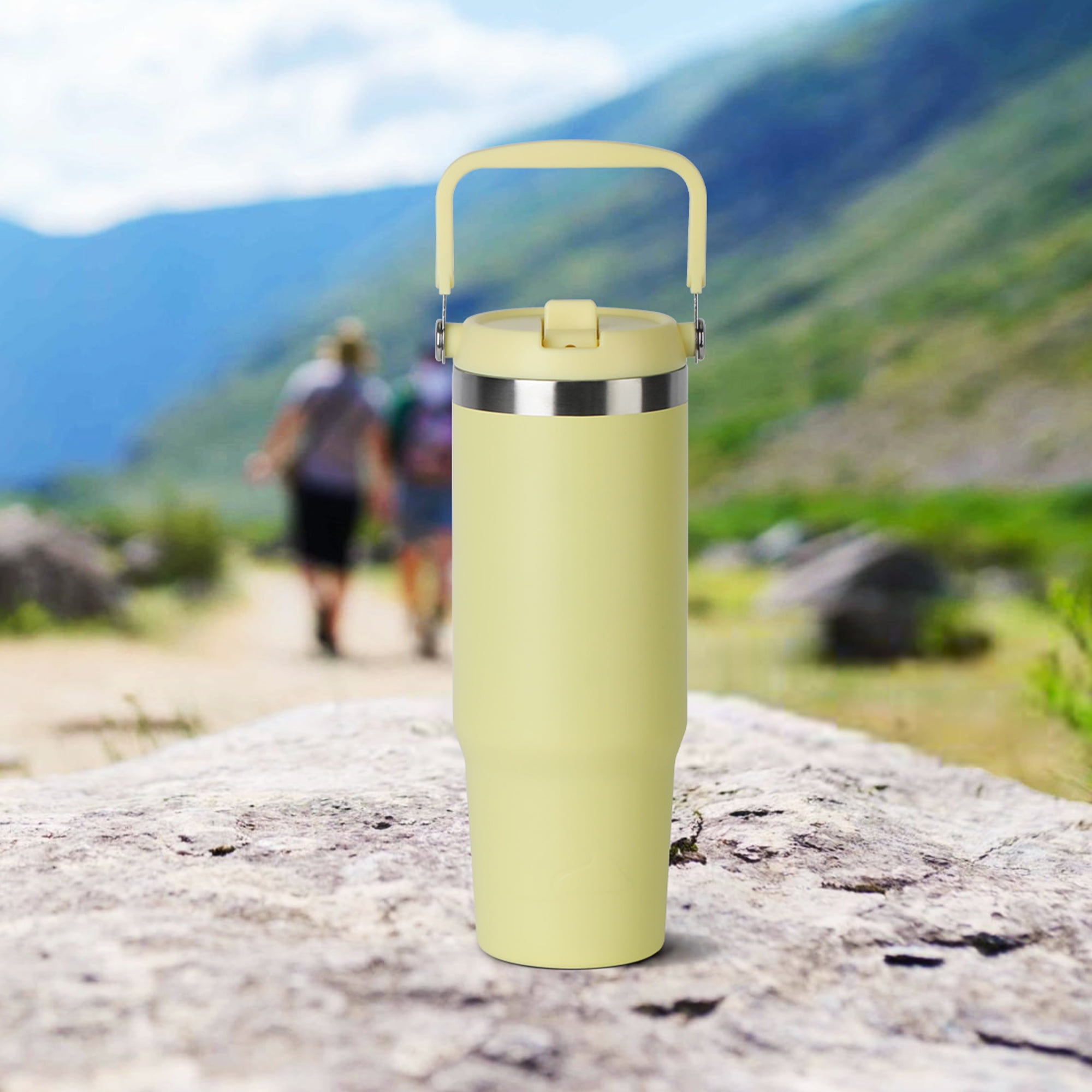 Ozark Trail 30 oz Insulated Stainless Steel Tumbler with Swivel Handle,Yellow
