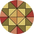 thumbnail image 1 of Ahgly Company Machine Washable Indoor Round Transitional Yellow Area Rugs, 3' Round, 1 of 7