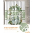 thumbnail image 6 of Fall Shower Curtain Leaf Pumpkin Wreath Bathroom Curtains with Hooks, Waterproof Fabric Green Stripe Thanksgiving Bath Shower Curtains Set for Bathroom Bathtubs Decor 72x72 Inch, 6 of 7