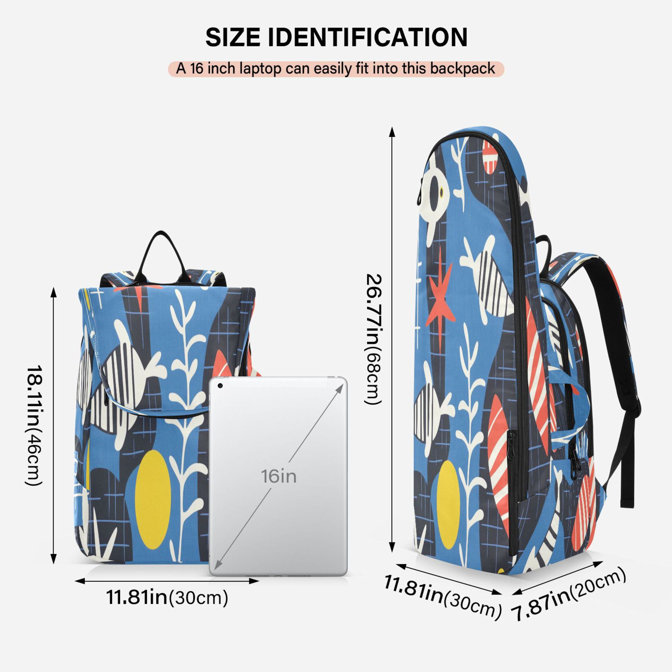 2 Racquet Holder Tennis Backpack Tennis Racket Covers Gym Bags Sea Life Style