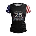 thumbnail image 5 of Domzest 9/11 25th Anniversary Shirt for Women Never Forget Patriotic T-Shirt Short Sleeve Crew Neck USA Flag Graphic Tee Black M, 5 of 6
