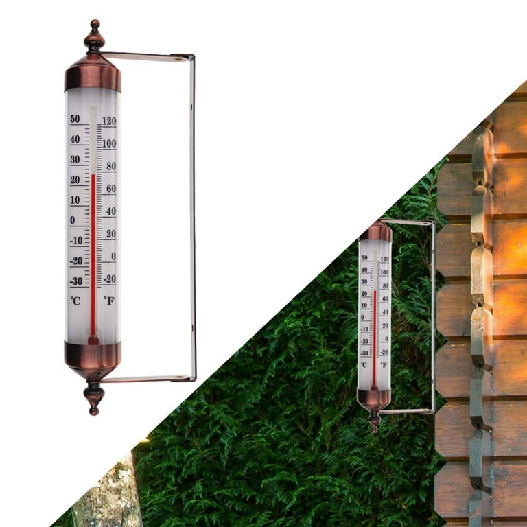 1pc Outdoor Thermometer Metal Sun Garden Stake Outside Thermometer For  Patio, Yard And Garden, 42inch