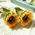 thumbnail image 3 of MAMOWEAR 6Pcs Artificial Flowers Bouquet Real Touch Long Stems Faux Silk Sunflowers Floral for Wedding Party Centerpieces Home Indoor Decor(Yellow), 3 of 7