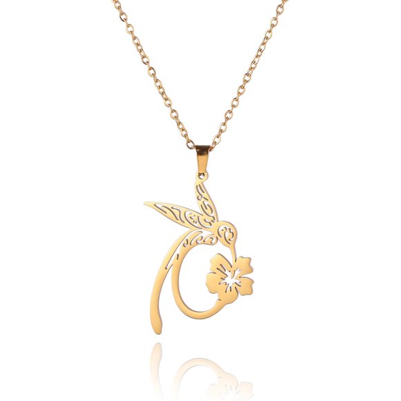 HAHDAXIA Hummingbird Cardinal Pendant Necklace for Women Dainty Bird Flower Jewelry Strong Brave Free Hummingbird Necklace Gifts
