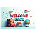 thumbnail image 1 of Welcome Back Banner with Rainbow and Pencils Colorful Backdrop for School Party Classroom Decoration Photography Props Festive Background Decor, 1 of 4