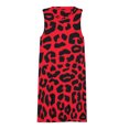 thumbnail image 3 of Animal Print Black Red Leopard Spots Spring Summer Dresses for Women Fashion T-shirt Dress Casual Sleeveless Loose Sundress with Pockets, 3 of 5