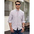 thumbnail image 4 of sogami Men's Plaid Button Down Shirts Cotton Long Sleeve Shirts Gingham Shirt, 4 of 9