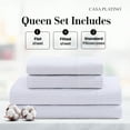 thumbnail image 2 of Casa Platino Juego de Sábanas Tamaño Queen 100% Algodón – Tejido de Percal Suave y Refrescante Estilo Hotel, Lavable a Máquina, Bolsillo de 15” de Profundidad – Raya Azul Cobalto, 2 of 7