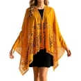 thumbnail image 3 of Lumtrix Womens Lace Shawls and Wraps for Weddings - Elegant Evening Dresses Scarfs - Sheer Shawl Wraps for Evening Party Shawl Gold One Size, 3 of 6