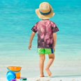 thumbnail image 6 of BZSMCE Summer T-shirt Sunscreen Pink Glittery Flowers Pattern Swim Tops, 6 of 6