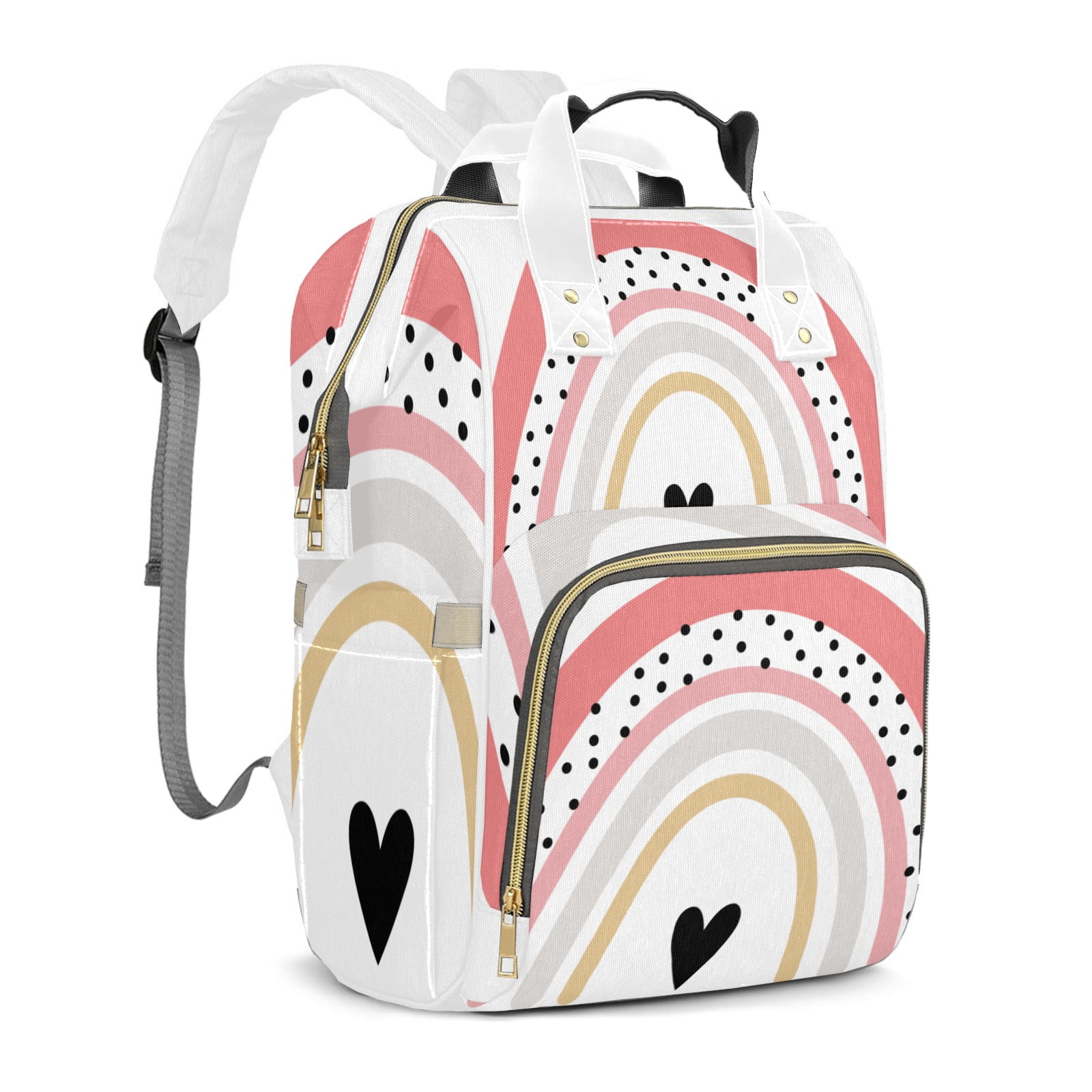 Rainbow Diaper Backpack – Large Capacity, Insulated Baby Bottle Pocket, Multifunctional Mommy Bag for Boys & Girls
