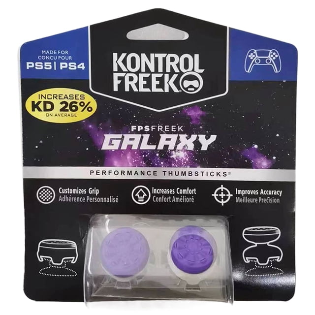 Empuñaduras de silicona para el pulgar, tapa del joystick, empuñadura para el controlador PS5 PS4 (púrpura)