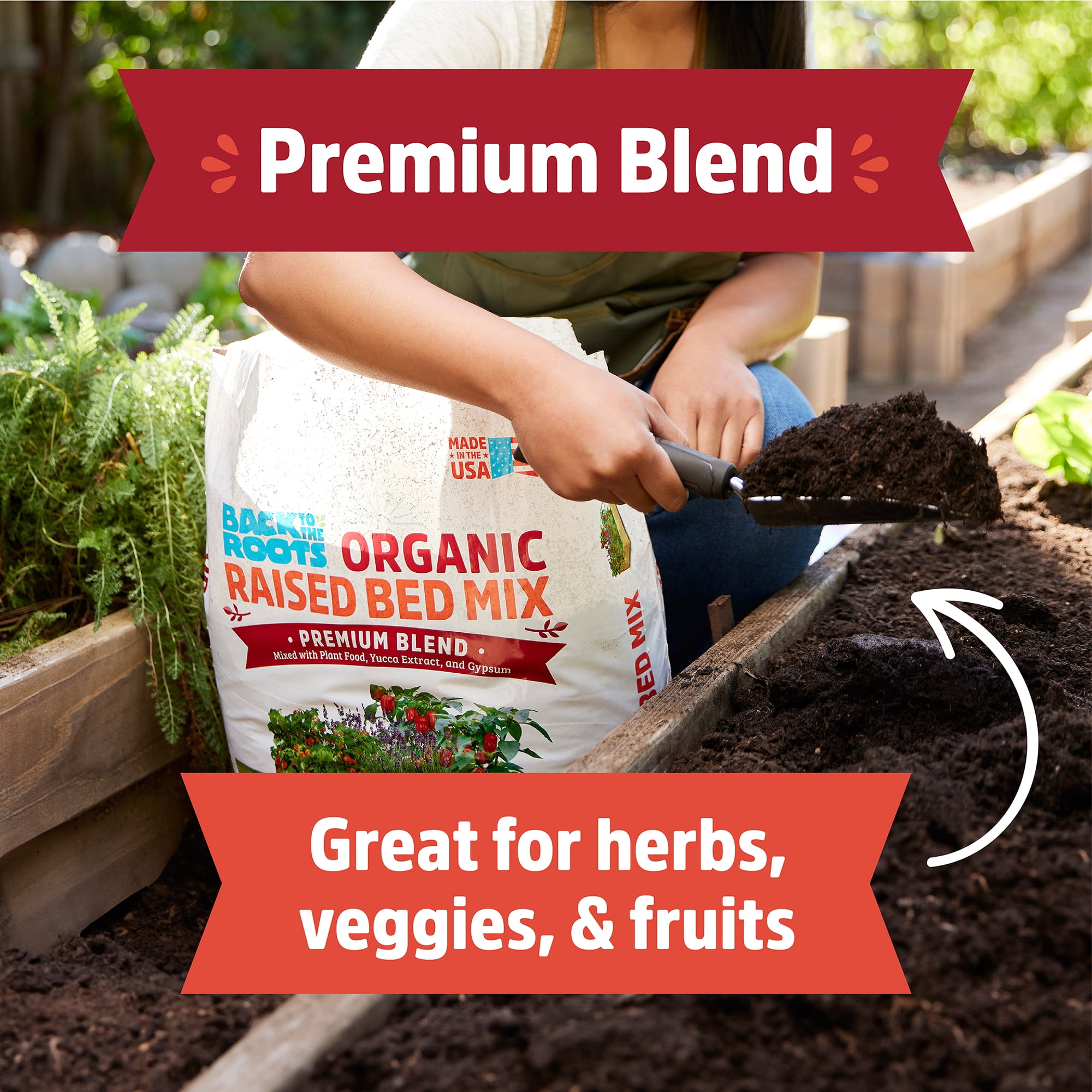 Back to the Roots Organic Raised Bed Soil Mix Premium Blend, 1 cu ft