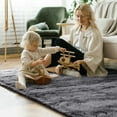 thumbnail image 5 of Cydiria Modern Dark Charcoal Plush Area Rug Scandinavian Shaggy Carpet for Living Room, 5' x 8', 5 of 8