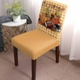 thumbnail image 2 of Dining Chair Covers Set of 6,Rustic Pastoral Sunflower Leaf Universal Stretch Kitchen Seat Covers Parsons Chair Protector Slipcover for Home Restaurant Party Decor,Fall Pumpkin Orange Check, 2 of 6