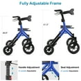 thumbnail image 6 of MAXWALK Rollator Walker for Tall Seniors, 12'' All Terrain Big Rubber Wheels, Foldable Walker with Backrest, Adjustable Handle & Seat for 5.3-7ft, Blue, 6 of 10