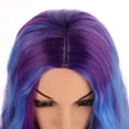 thumbnail image 6 of Long Curly Multi-Color Colorful Hair Full Wigs - Charming Lolita Cosplay Party Mal Wig For Women (Blue and Purple Highlights), 6 of 7