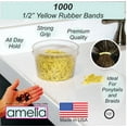 thumbnail image 2 of Amelia Beauty | 1/2in, Yellow, Elastic Rubber Band Pony Tail Holders | Made in USA, Ideal for Ponytails, Braids, Twists, Dreadlocks, Styling Accessories for Women, Men and Girls | 1000 Pack, 2 of 6