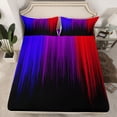 thumbnail image 2 of jejeloiu Geometric Stripes Pattern Twin Sheet Sets,Purple Red Black Bedding For Men Women 3pcs, 2 of 7