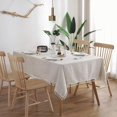 thumbnail image 3 of Cotton Linen Tablecloth Fabric Tassel Table Cloth Dust-Proof Cover for Kitchen Dinning Tabletop Home Decoration Party(Rectangle/Oblong, 55 x 87Inch, Linen), 3 of 7
