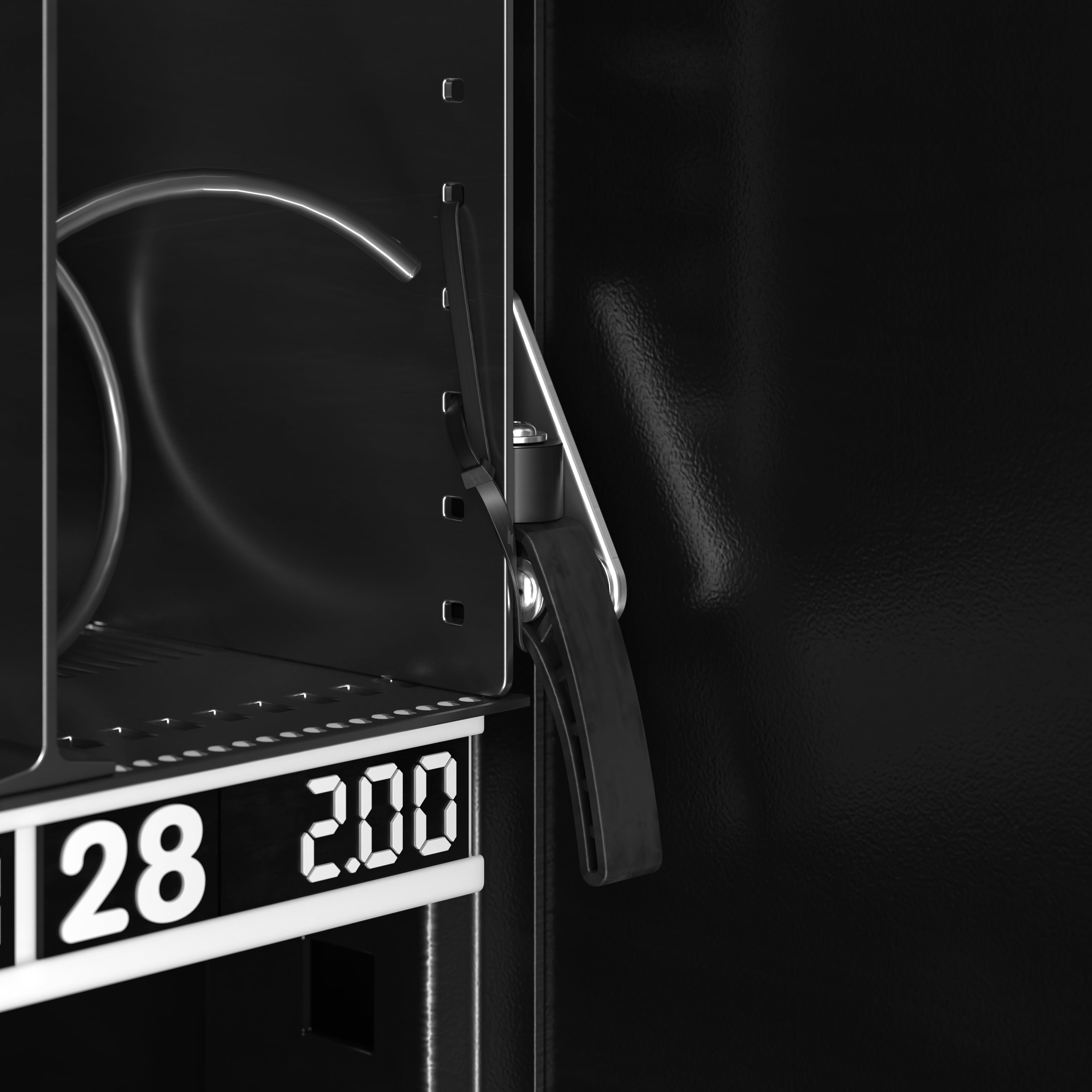 Refrigerated Snack Vending Machine In Black With 48 Slots Featuring Ample 49 Inch Touch Display, Bill Acceptor, Credit Card Reader, Wifi and 4G Connectivity