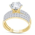 thumbnail image 1 of Center 7MM Round Cut Lab Created Moissanite Diamond Solitaire Engagement Wedding Bridal Ring Set In 10K Yellow Gold(G-H Color,VVS1 Clarity,1.75 Cttw)-5.5, 1 of 8