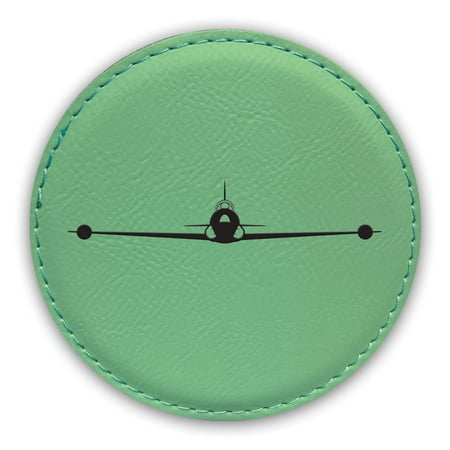 

T-33 Shooting Star Coaster Laser Engraved Leatherette - Round Coasters - Many Colors - Single / Coasters Sets - t33 t-bird jet trainer