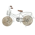 thumbnail image 6 of 19" x 12" Brown Metal Bike Sculpture with Carved Wood Wheels, by DecMode, 6 of 9