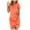 Orange, variant on IROINNID V-Neck Shift Dress For Women Solid Gorgeous Hip Wrap Button Irregular Dress Comfort Waist Dress