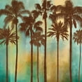 thumbnail image 2 of Seba, John 12x12 Gold Ornate Wood Framed with Double Matting Museum Art Print Titled - Aqua Palms I, 2 of 4