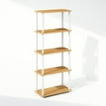 thumbnail image 2 of Furinno Turn-N-Tube 5-Tier Multipurpose Compact Display Rack, Shelving Unit, Bookcase, Beech/White, 2 of 6