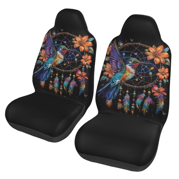 KAKALAD Hummingbird Dream Catcher 01 Car Accessories Seat Covers Set Vehicle Seat Covers Universal Front Seats Protector 2 Pcs