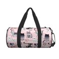 Fotbe Cat Pattern Foldable Sports Gym Bag with Wet Dry Pocket