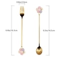 thumbnail image 2 of ifundom 2-Piece Golden Stainless Steel Fork and Spoon Set, Japanese Style Tableware with Unique Design for Home, 2 of 8